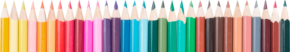Row of Colorful Crayons - Isolated